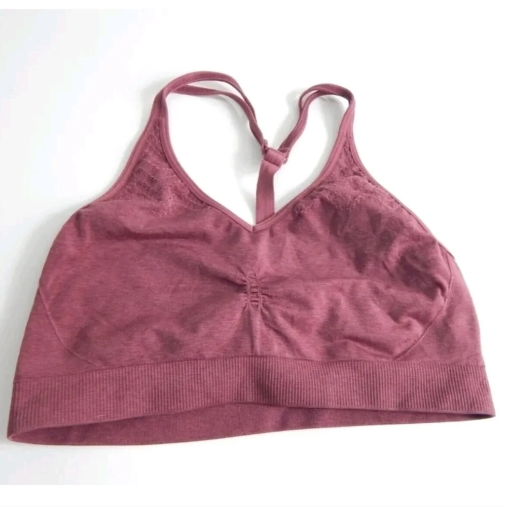Athleta Mauve Mesh Around Sports Bra